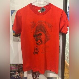 PETA Animal Liberation Red Graphic T-Shirt with Gorilla Print